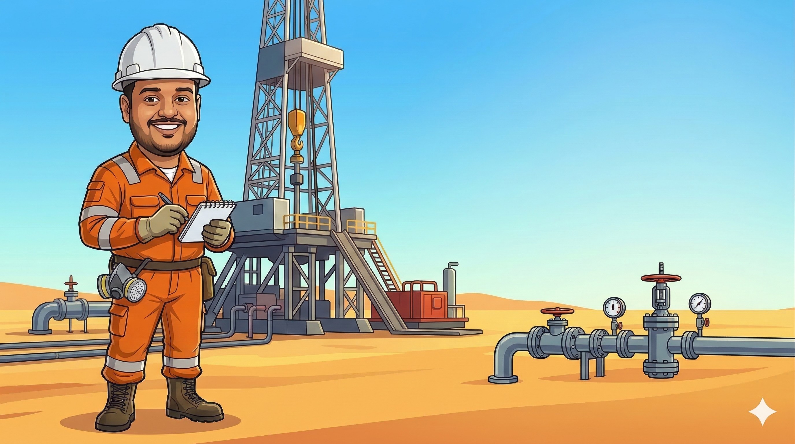 Gopal Singhania Oil Rig Illustration